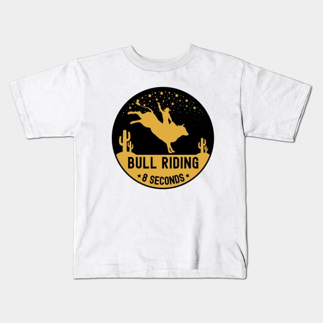 Bull Rider Kids T-Shirt by footballomatic